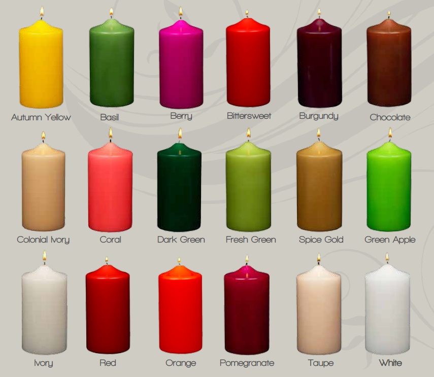 pillar candle color chart